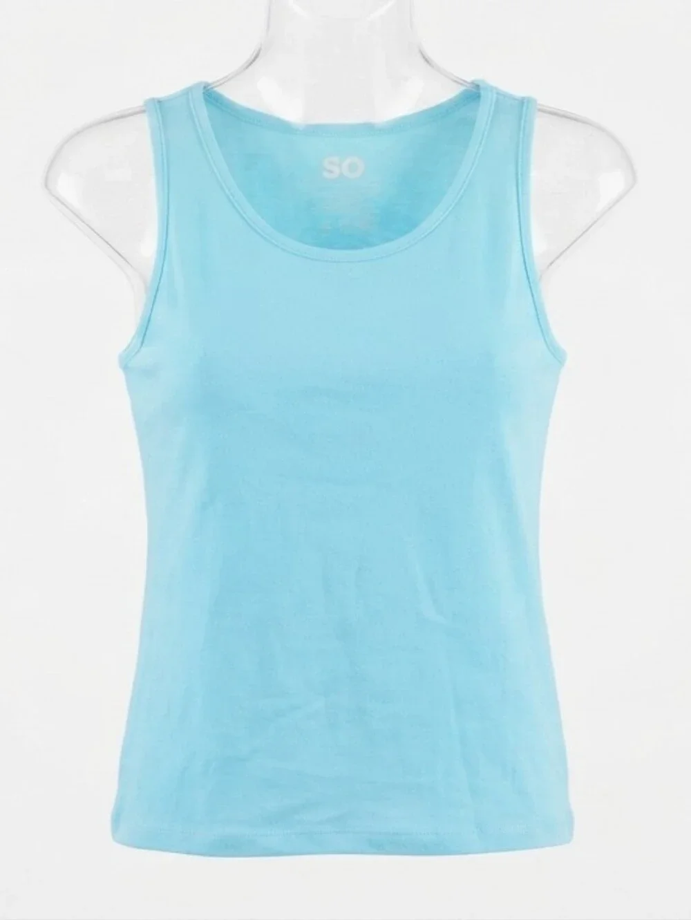 SO Girls Light Blue Cotton Spandex Basic Tank Top Size Large 10/12